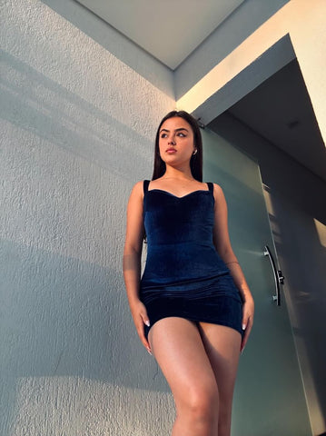 Vestido Curto Azul