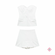 conjunto blusa e saia peep.