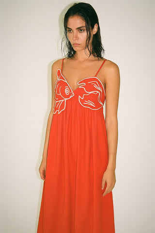 vestido midi fish.